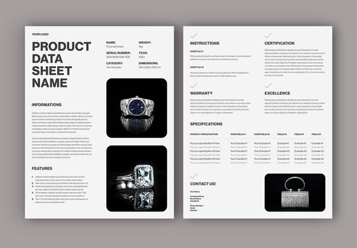 Product Data Sheet Layout