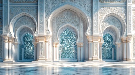 Obraz premium Elaborate middle eastern architecture with ornate arches and intricate patterns