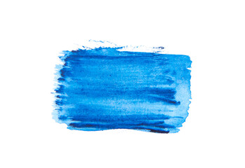 Abstract blue watercolor on white background.