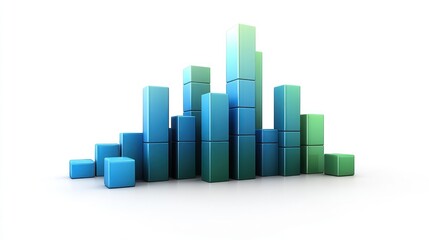 Fototapeta premium 3D Bar Chart Growth Success Business Data