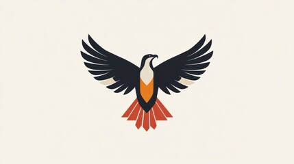 Fototapeta premium Eagle in Flight, Abstract Art, Minimal Design