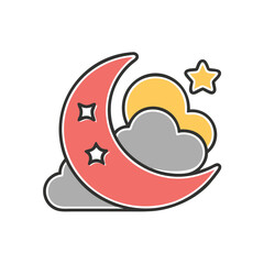 moon on white background for web and graphic design