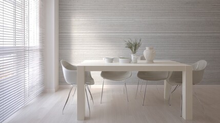 Fototapeta premium Modern Minimalist Dining Space