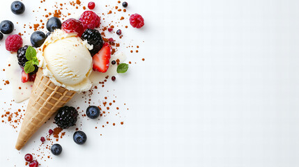 Tlo z lodami i owocami