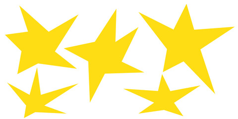 Set of trendy irregular black stars. Simple funky groovy abstract shapes.