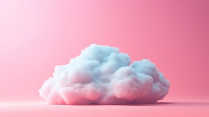 Fototapeta premium 3D Render of Cloud Computing Security Service - Big Data Technology Concept with Minimalist Design