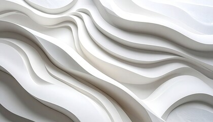 Dynamic wave patterns in modern architecture indoor space abstract art minimalist design aesthetic perspective