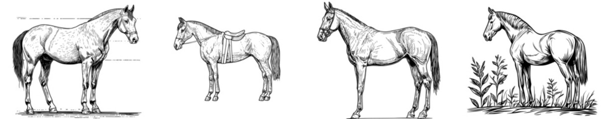 The elegant outline of a horse is showcased in a beautiful black silhouette