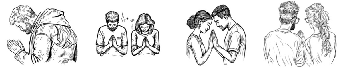 The silhouette of two people with their hands touching represents a sense of connection and intimacy