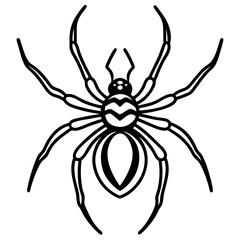 Sleek Black Widow Spider Vector in One Line