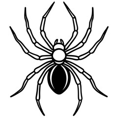 Sleek Black Widow Spider Vector in One Line
