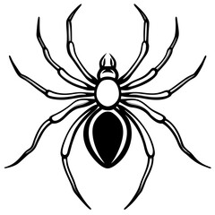Sleek Black Widow Spider Vector in One Line
