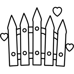 Line Art Fence Design Featuring Heart Shapes
