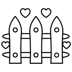 Line Art Fence Design Featuring Heart Shapes