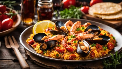 Spanish Paella with Seafood
