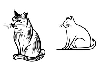 Minimalist design is represented by the iconic black silhouette of a seated cat