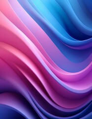 Abstract Purple Pink Blue Swirls Gradient Waves, Digital Art, Smooth Curves, 3D Render, Background T