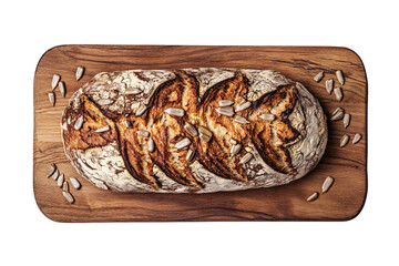 a loaf of bread with seeds on top