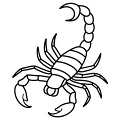 Sleek Scorpion Simple Line Art Vector