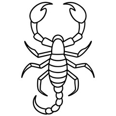 Sleek Scorpion Simple Line Art Vector