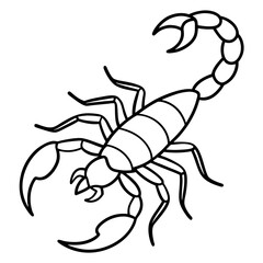 Sleek Scorpion Simple Line Art Vector