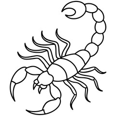 Sleek Scorpion Simple Line Art Vector