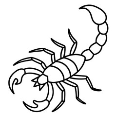 Sleek Scorpion Simple Line Art Vector