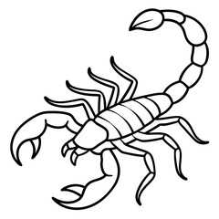 Sleek Scorpion Simple Line Art Vector