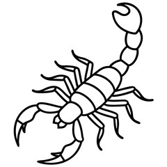 Sleek Scorpion Simple Line Art Vector