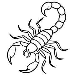Sleek Scorpion Simple Line Art Vector