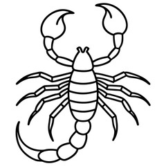 Sleek Scorpion Simple Line Art Vector