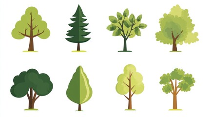 Simple Trees Illustration Set