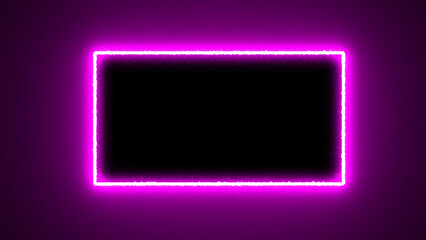 Abstract neon line picture frame background, Rectangular Fire effect Animation. Fire Flame Gradually Appearing in A rectangle Frame