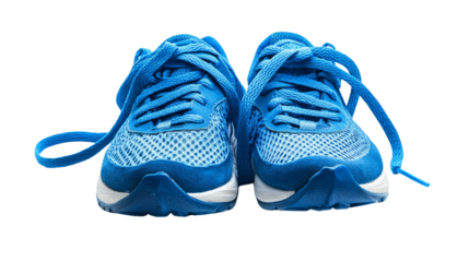 Professional Running Shoes Tied with Laces on White Background for Running Enthusiasts and Athletes