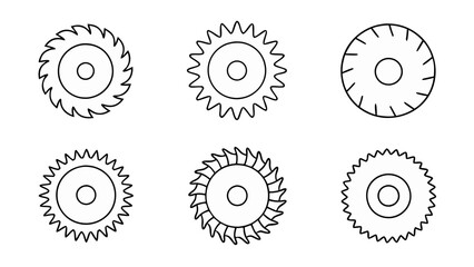 circular saw blade line art vector