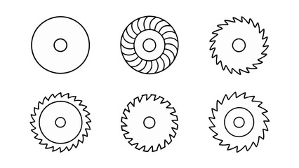 circular saw blade line art vector