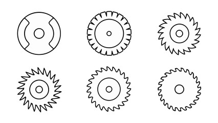 circular saw blade line art vector