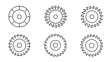 circular saw blade line art vector