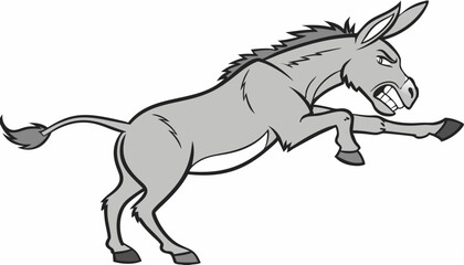 Obraz premium Angry donkey kick. Vector clip art illustration with simple gradients. All in a single layer. 