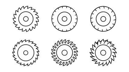 circular saw blade line art vector