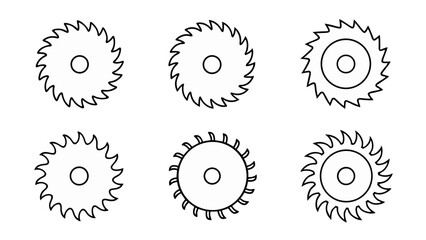 circular saw blade line art vector