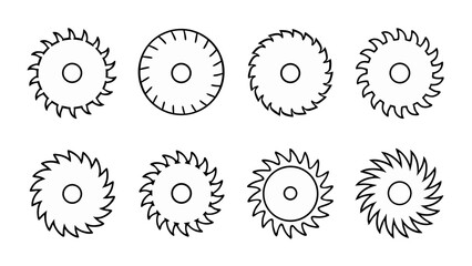 circular saw blade line art vector