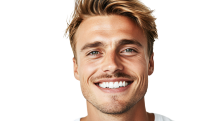 Closeup Portrait of Handsome Blonde Scandinavian Man - Professional Stock Photo