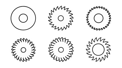 circular saw blade line art vector