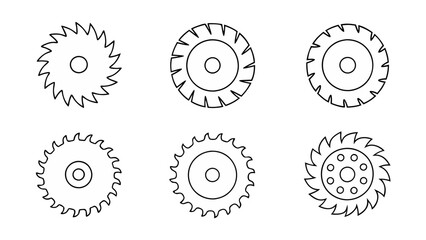 circular saw blade line art vector