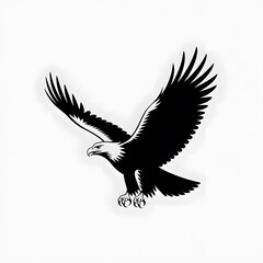 Obraz premium Majestic eagle soaring high nature's majesty graphic art isolated background dynamic perspective