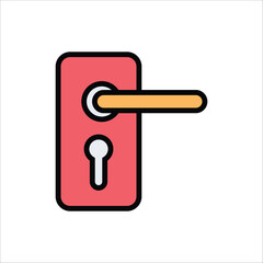 door handle vector icon line template