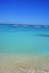 ハワイの青い海