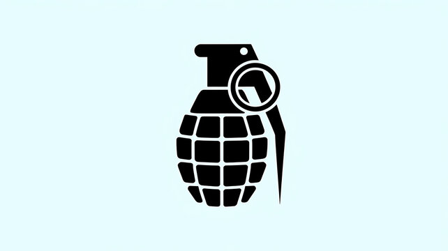 Black grenade vector illustration on light blue background explosive ordnance isolated design element ready for use in designs