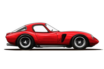 a red car with black wheels